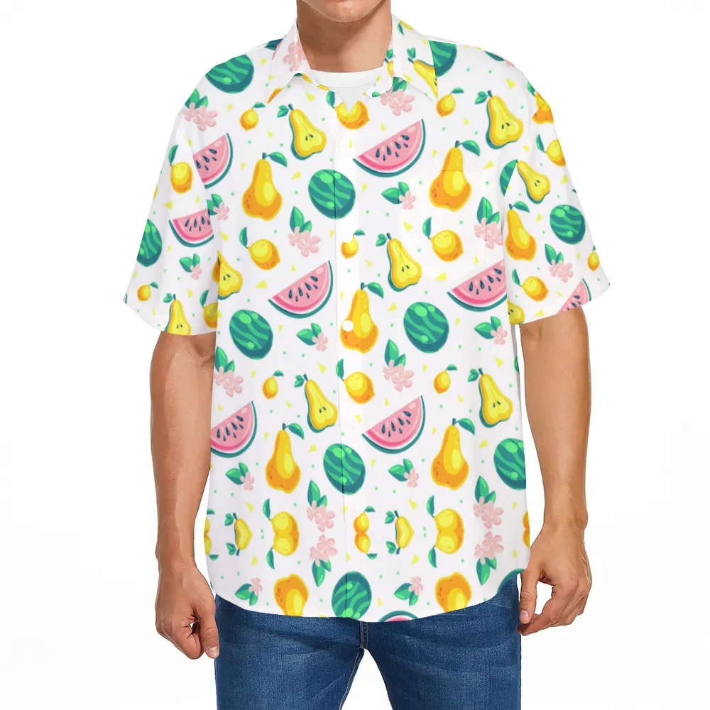 2023 Мъжка лятна къса риза Merchant с принтом, плажна риза с принтом Изображение 2