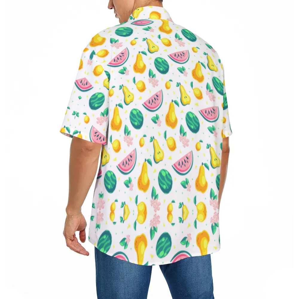 2023 Мъжка лятна къса риза Merchant с принтом, плажна риза с принтом Изображение 3