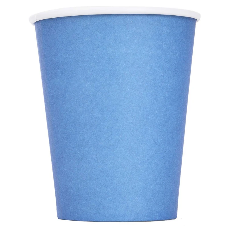 40 броя картонени чаши (9 грама) - Однотонная прибори за парти по случай рожден ден, 20 бр синьо и 20 броя червени цветя Изображение 3