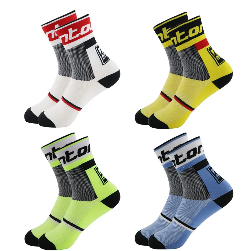 5 двойки Качествени спортни велосипедни чорапи професионално марка, Удобни пътни колоездене, чорапи, Чорапи за планински велосипеди, състезания чорапи Изображение 0