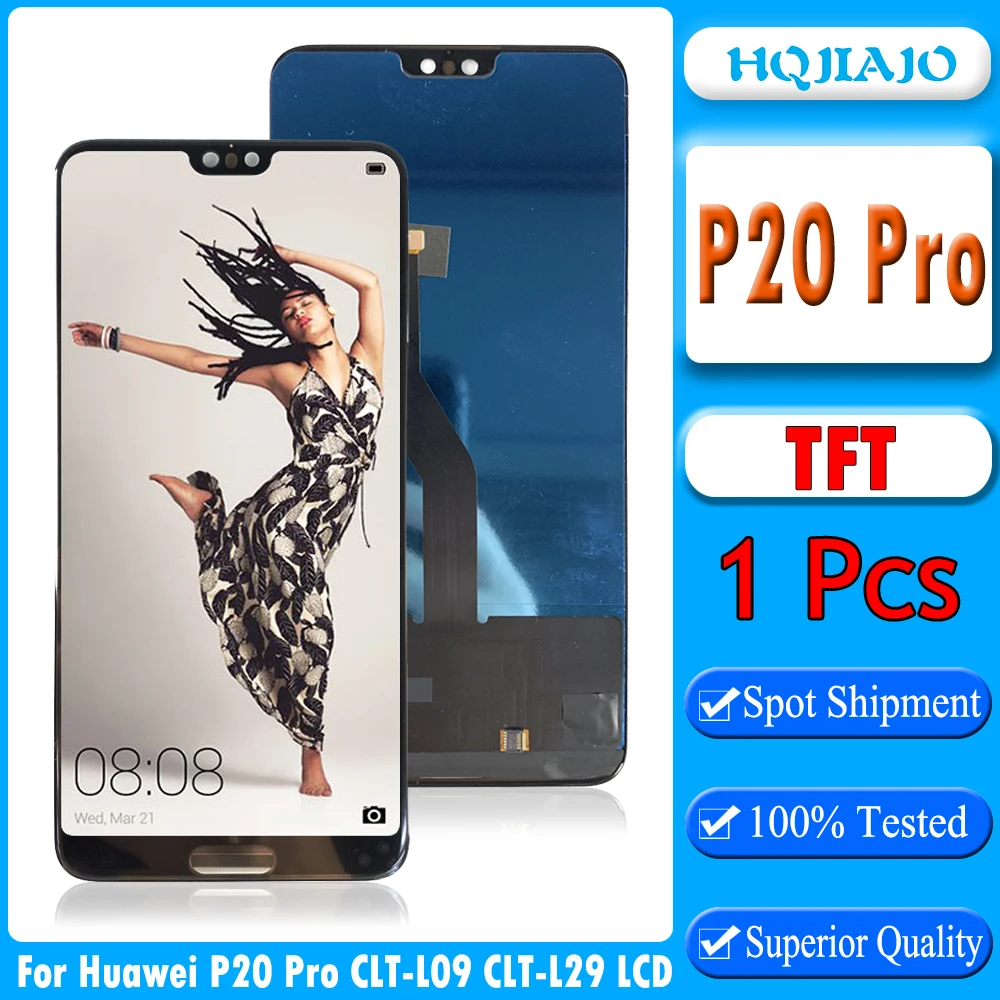 6,1-инчов TFT LCD дисплей за Huawei P20 Pro LCD дисплей CLT-L04 CLT-L09 CLT-L29 сензорен Дисплей, Дигитайзер за P20 Pro, Подмяна монтаж Изображение 0