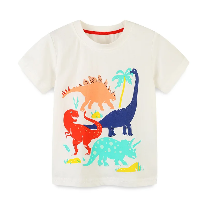 ALISHINREY/ Лятна Тениска За момчета, Памучен Тениска с къси ръкави и Шарките За Деца, Детски Ризи, Костюми За Деца Изображение 0