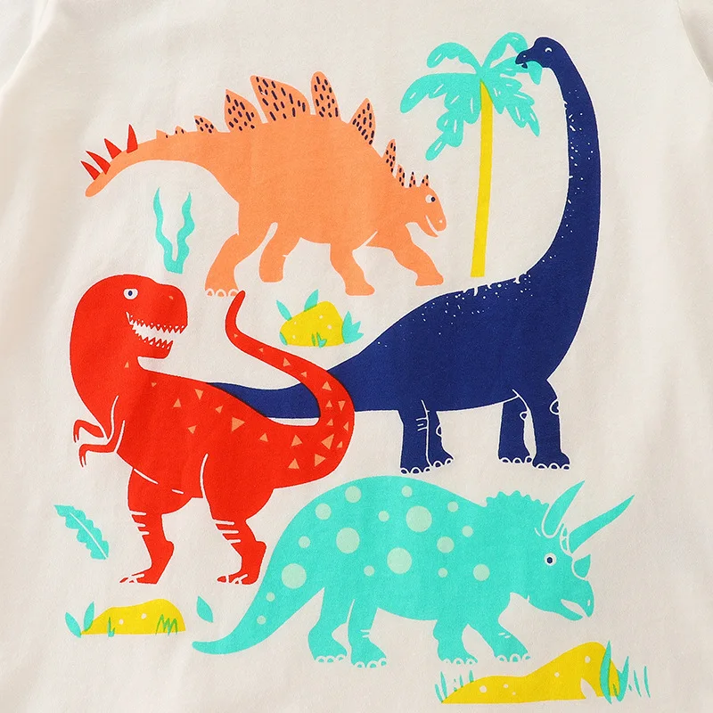 ALISHINREY/ Лятна Тениска За момчета, Памучен Тениска с къси ръкави и Шарките За Деца, Детски Ризи, Костюми За Деца Изображение 3