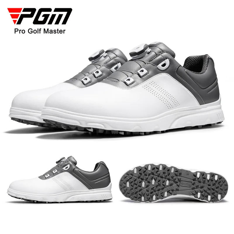 PGM нови обувки за голф, мъжки копчета, шнурове, спортни обувки, водоустойчив обувки, мини нитове, лятна спортни мъжки обувки Изображение 1