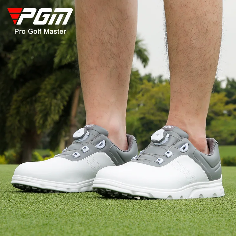 PGM нови обувки за голф, мъжки копчета, шнурове, спортни обувки, водоустойчив обувки, мини нитове, лятна спортни мъжки обувки Изображение 2