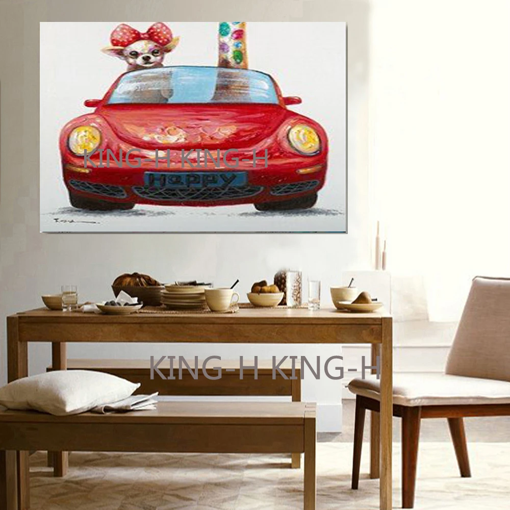 Pintura de lona pintada a mano arte de la pared decoración del coche decoración del hogar paisaje pintura al óleo para sala de e Изображение 2