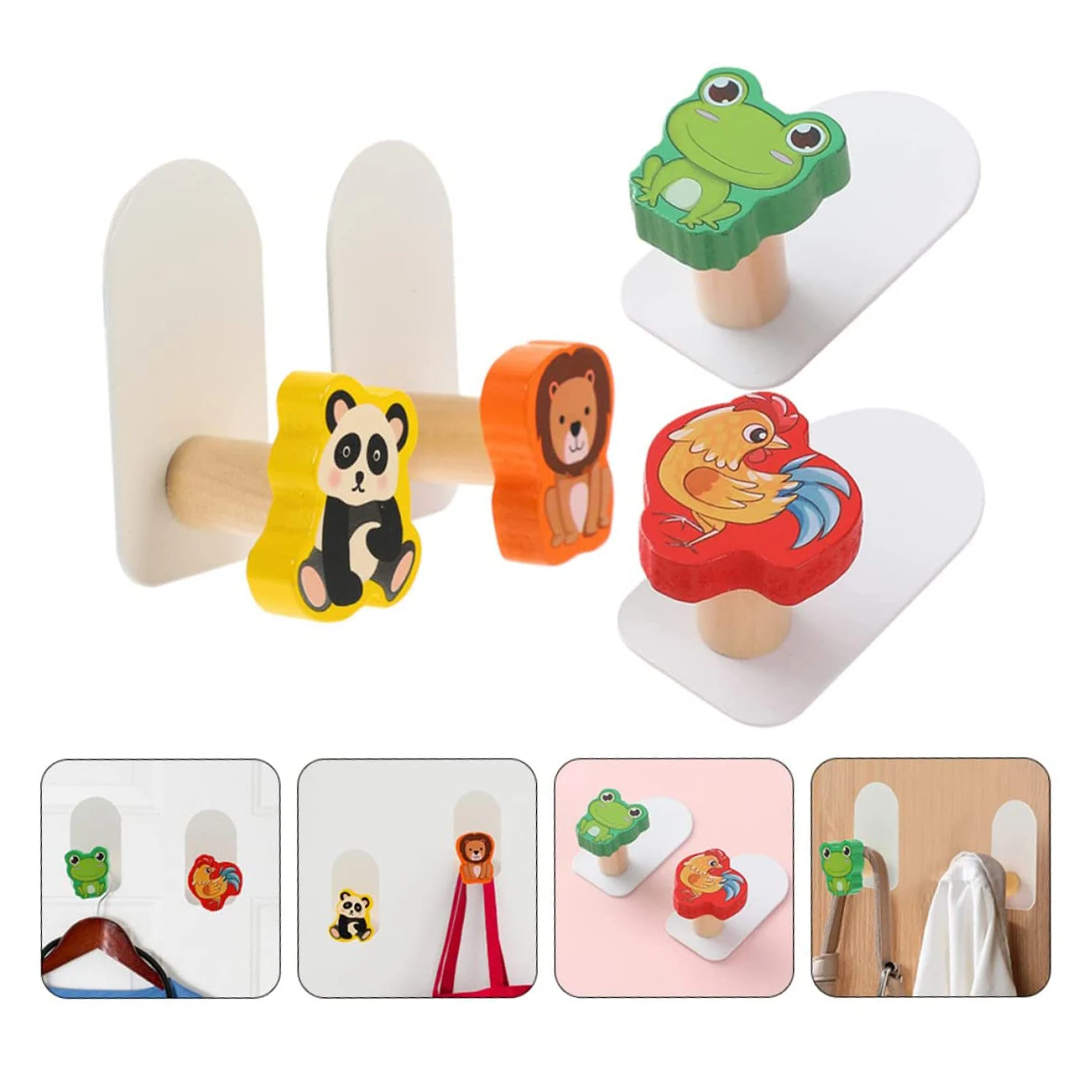 Дървени куки за кърпи в банята, носещи натоварване, куки за пазарски чанти за халати, кухненски аксесоари, бижута Изображение 1