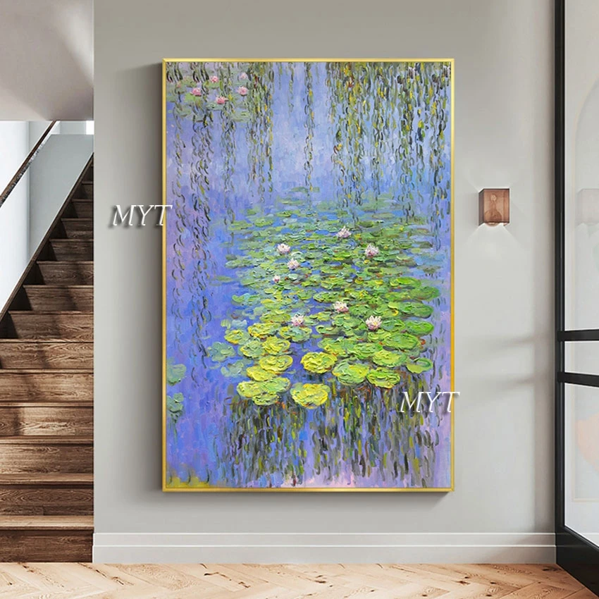 Живопис с маслени бои ръчно изработени Monet impression пейзаж на Ван Гог oil ръчно рисувана украса на стените на хола Изображение 3