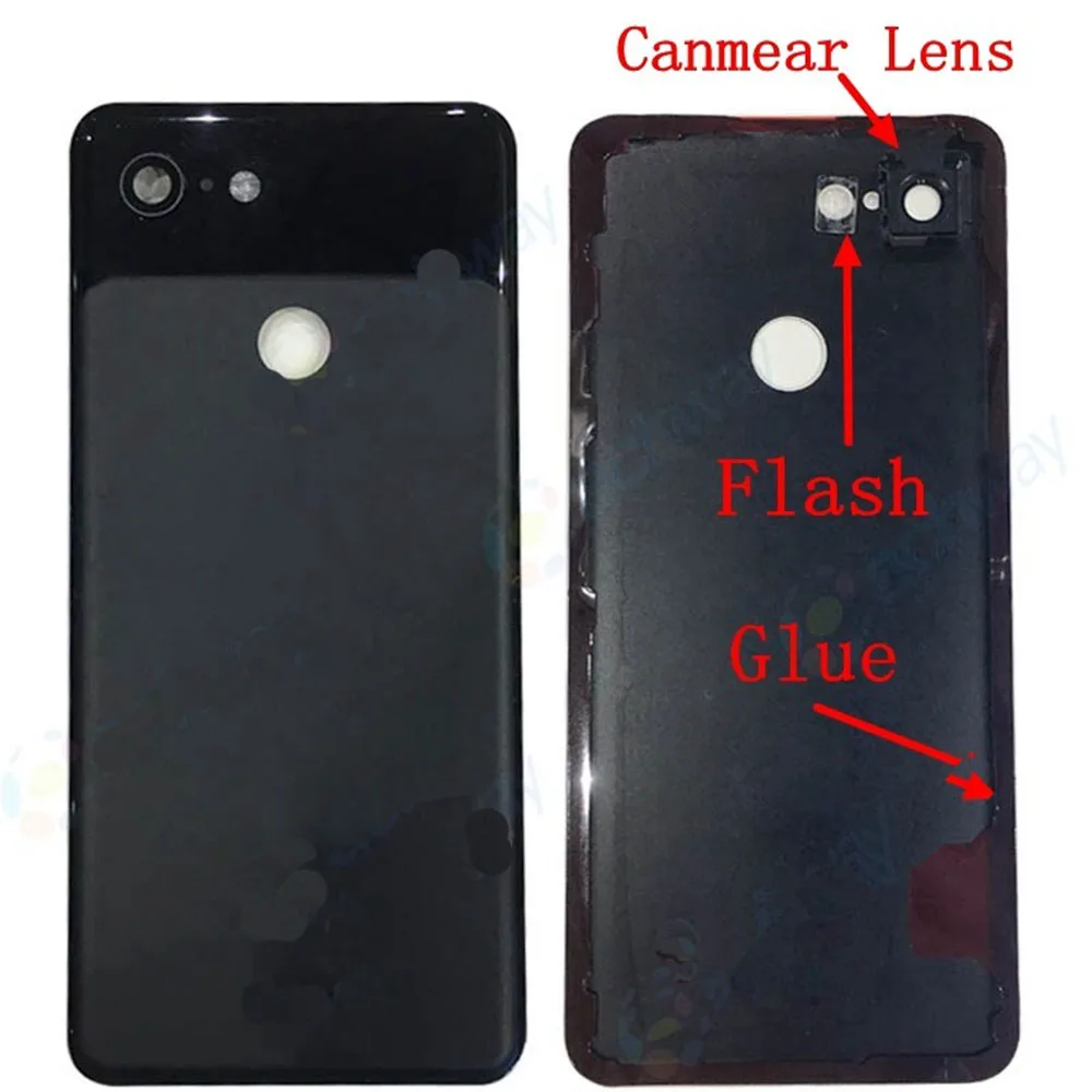 Капак на отделението за батерията за Google Pixel 3 3XL, задната част на кутията, стъклена задвижваната делото 3XL, камерата на HTC Google Pixel 3 XL, със стъклен капак на отделението за батерията Изображение 2