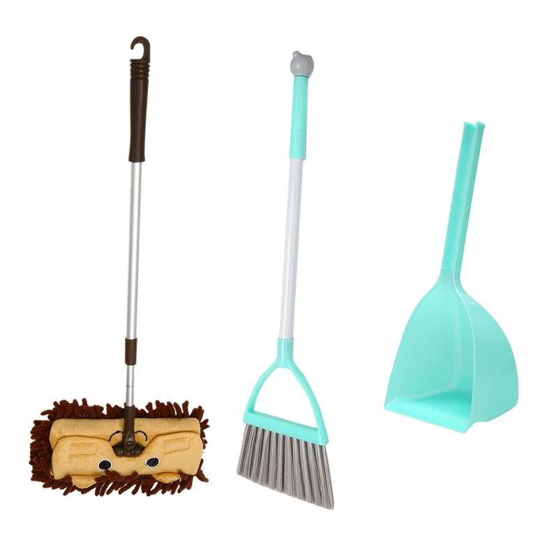 Мини-набор от Инструменти за почистване на дома за деца, 3 бр., Включва В Себе си Очарователна Малка швабру, Малка метла, Малка лъжичка за боклук За Деца Изображение 0