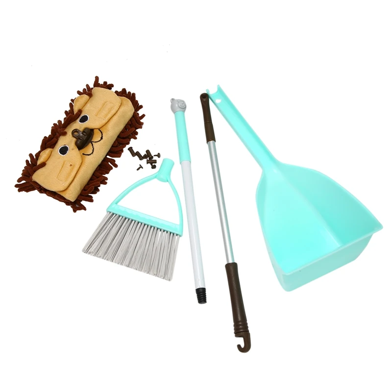 Мини-набор от Инструменти за почистване на дома за деца, 3 бр., Включва В Себе си Очарователна Малка швабру, Малка метла, Малка лъжичка за боклук За Деца Изображение 5