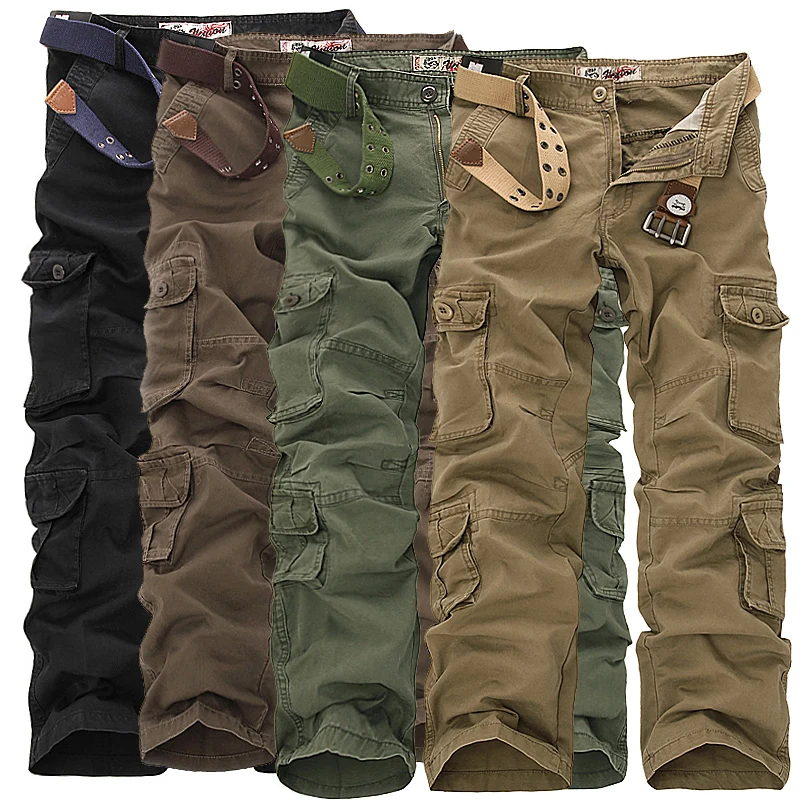 Модерни военни панталони-карго мъжки свободни провиснал тактически панталони Oustdoor Ежедневни памучни панталони-карго мъжки с няколко джобове голям размер Изображение 2