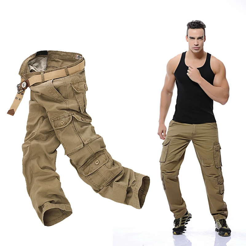 Модерни военни панталони-карго мъжки свободни провиснал тактически панталони Oustdoor Ежедневни памучни панталони-карго мъжки с няколко джобове голям размер Изображение 4