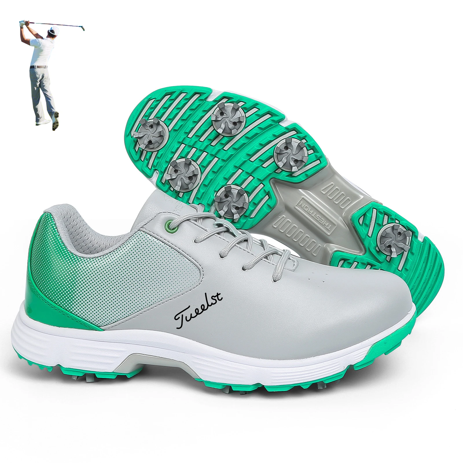 Мъжки професионални футболни обувки за голф, нескользящие спортни маратонки за голф, удобни, водоустойчиви висококачествени обувки за голф Изображение 0