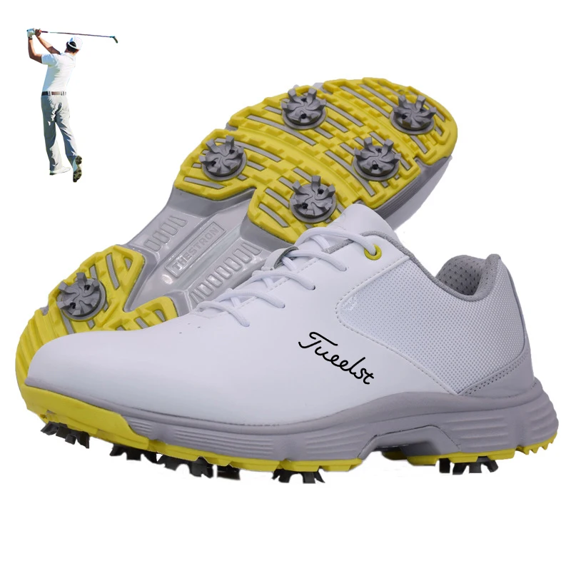 Мъжки професионални футболни обувки за голф, нескользящие спортни маратонки за голф, удобни, водоустойчиви висококачествени обувки за голф Изображение 2
