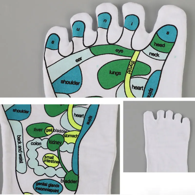 Памучни чорапи с пет пръста, теплопередающие масажни чорапи с акупунктурными точки, с масаж пръчка, Чорапи за йога, дамски чорапи Изображение 2