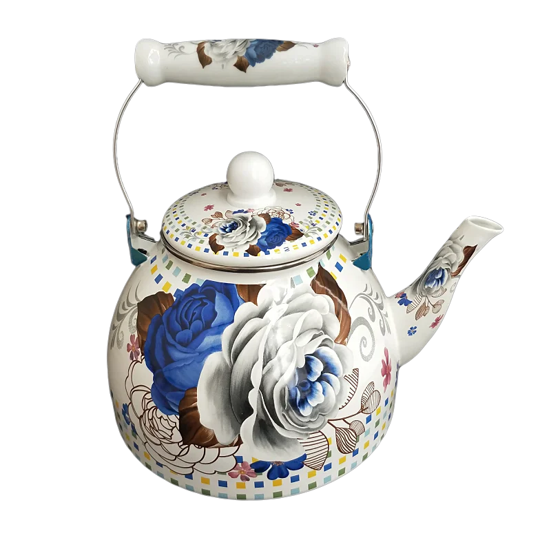 Плошка с удебелени емайл за студена вода, чай с мляко, эмалированная цвете промишлена печка, Универсален скандинавски стил, многоцветен Изображение 0