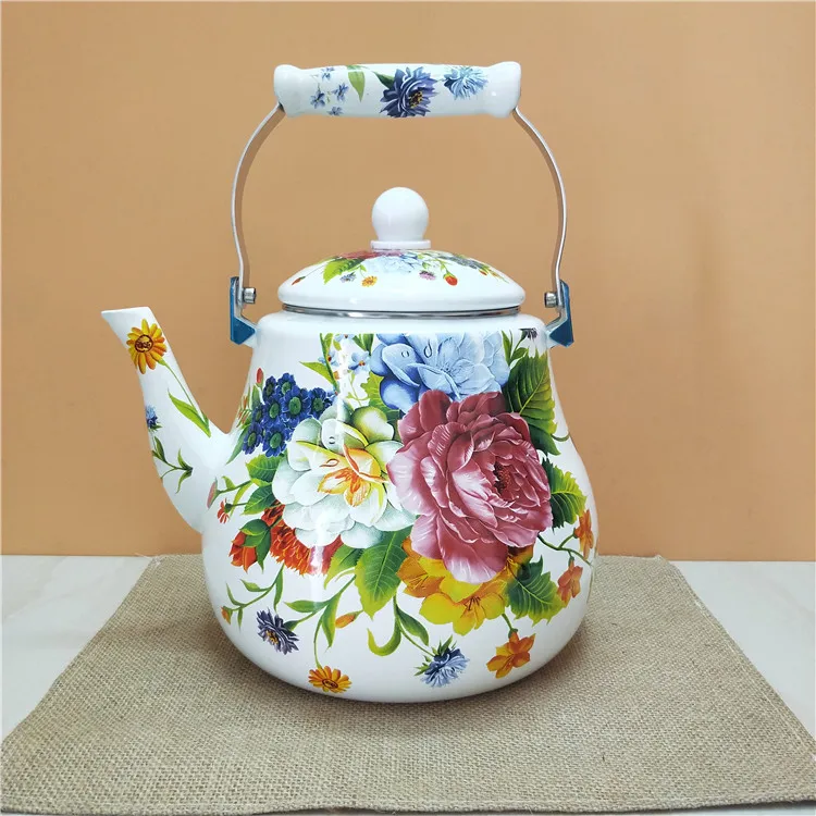 Плошка с удебелени емайл за студена вода, чай с мляко, эмалированная цвете промишлена печка, Универсален скандинавски стил, многоцветен Изображение 1