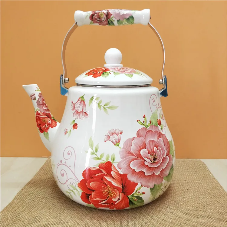 Плошка с удебелени емайл за студена вода, чай с мляко, эмалированная цвете промишлена печка, Универсален скандинавски стил, многоцветен Изображение 2