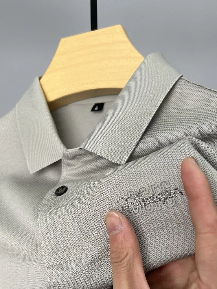 Подобрена мерсеризованная памучен дишаща поло риза с къс ръкав, мъжки ежедневни тениска, лятна модна марка риза Paul с бродерия Изображение 0