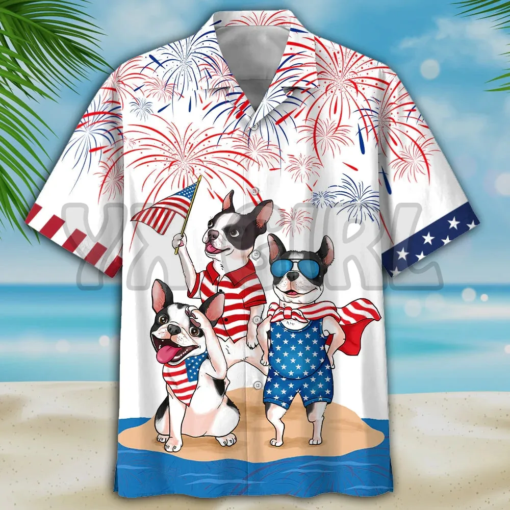 Ризи Familleus - Dachshund, Хавайска риза с 3D Принтом по цялото тяло, Хавайска риза, Мъжки и Дамски Ежедневни риза в стил Харадзюку, Унисекс Изображение 3