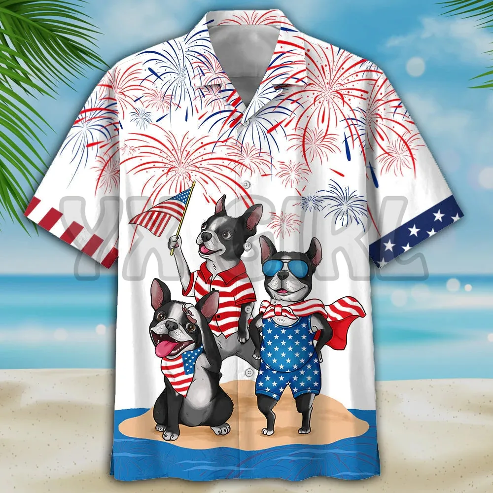 Ризи Familleus - Dachshund, Хавайска риза с 3D Принтом по цялото тяло, Хавайска риза, Мъжки и Дамски Ежедневни риза в стил Харадзюку, Унисекс Изображение 5