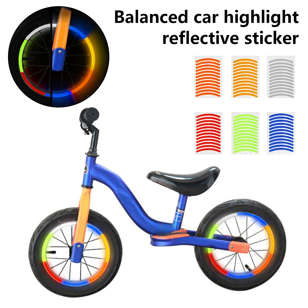 Светоотражающая стикер на автомобилна гума за балансиране на деца, светоотражающая стикер на велосипеди, нощен предупредителен стикер за 12-14-инчов балансировочного кола Изображение 0