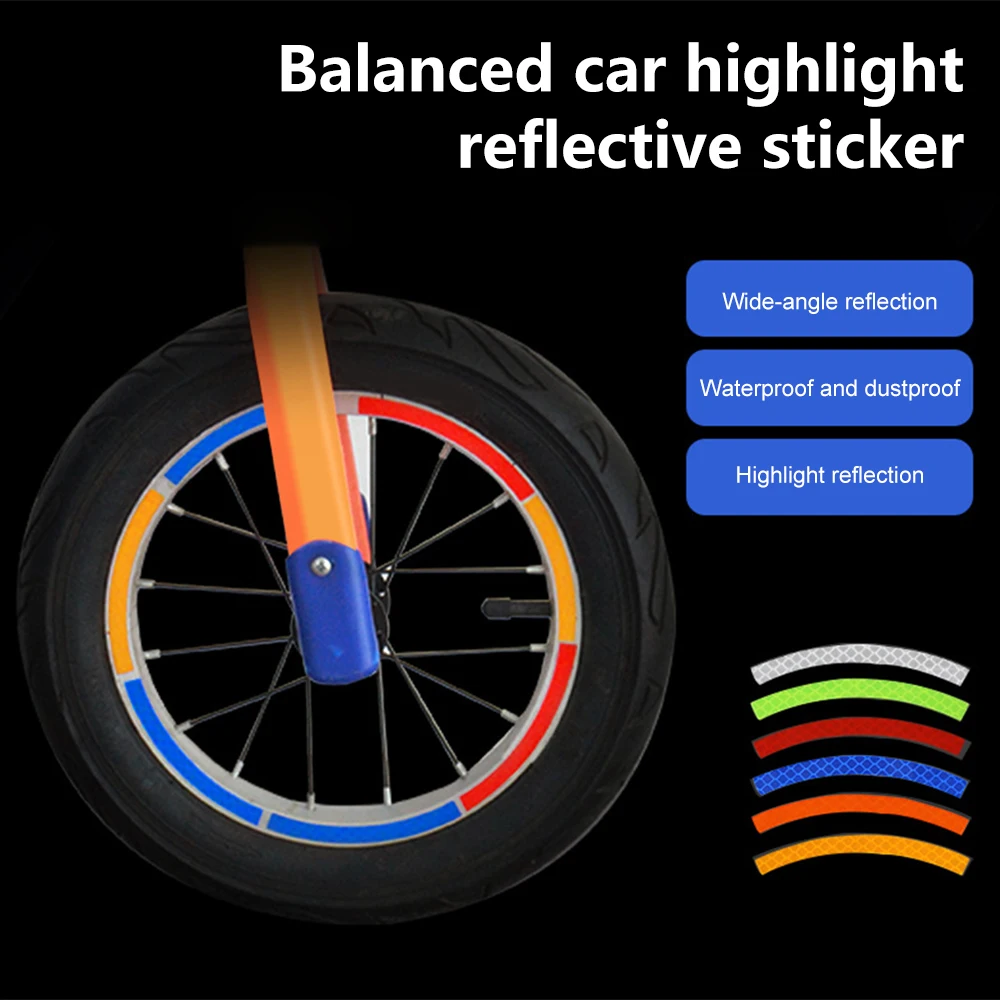 Светоотражающая стикер на автомобилна гума за балансиране на деца, светоотражающая стикер на велосипеди, нощен предупредителен стикер за 12-14-инчов балансировочного кола Изображение 2