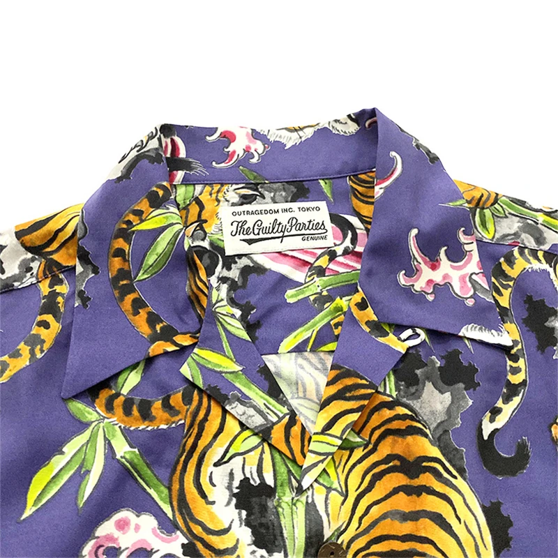 Тениска WACKO MARIA с изображение на тигър, мъжки и женски висококачествени хавайски ризи, тениски Изображение 2