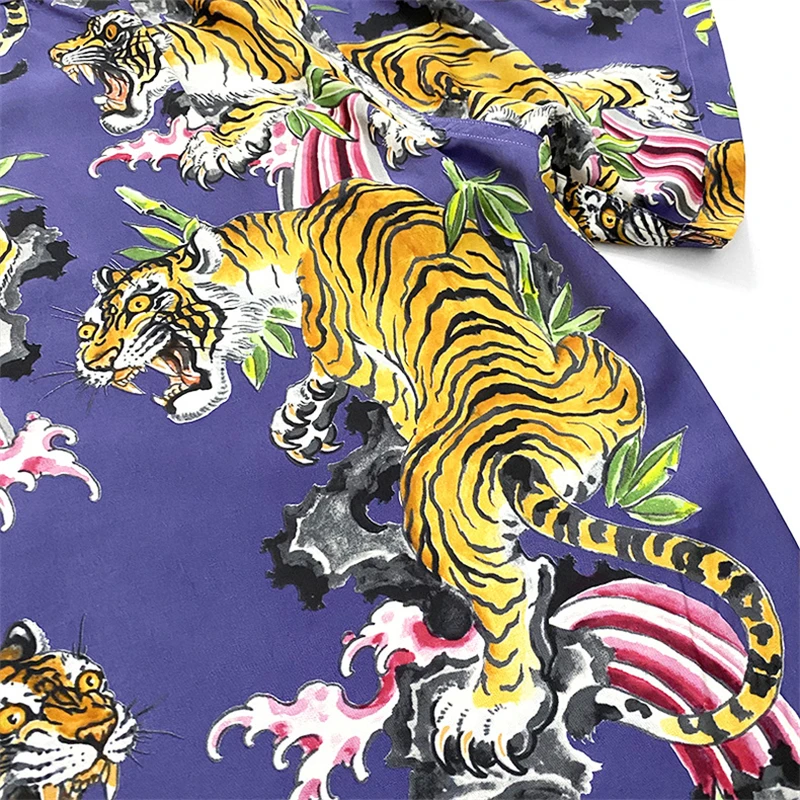 Тениска WACKO MARIA с изображение на тигър, мъжки и женски висококачествени хавайски ризи, тениски Изображение 4