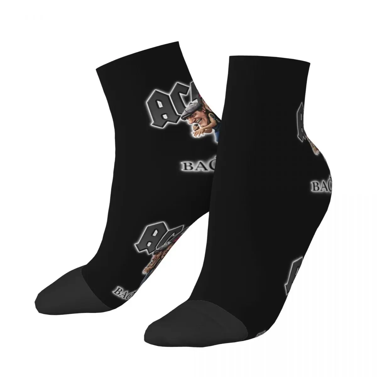 Хеви метъл Рок AC DC мъжки и дамски чорапи за екипажа Унисекс, стръмни чорапи с 3D принтом Изображение 1