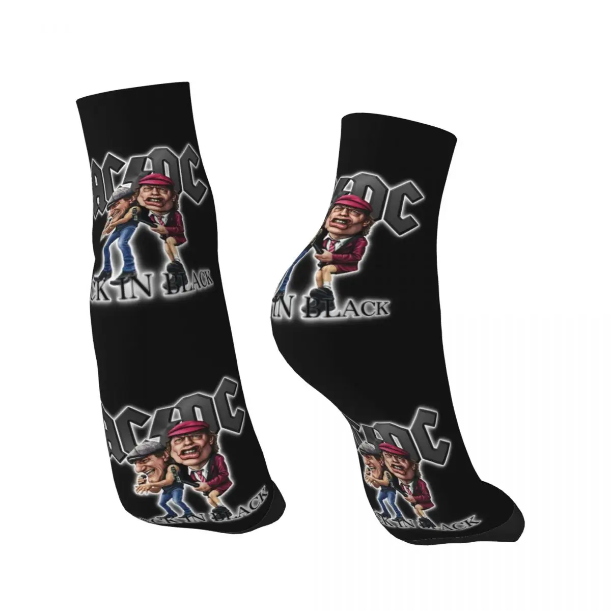 Хеви метъл Рок AC DC мъжки и дамски чорапи за екипажа Унисекс, стръмни чорапи с 3D принтом Изображение 2