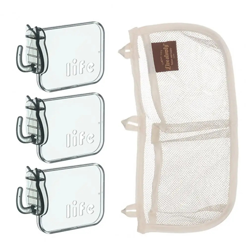 Чанта за съхранение, дизайн дантела, Добра вентилация, двоен джоб, окачен мрежест джоб за хола с кука за ежедневна употреба Изображение 4